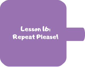 Purple Lesson 16 block piece.