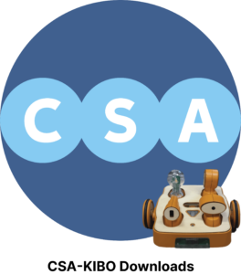 The KIBO Coding Stages Assessment (CSA) logo with the KIBO robot in front of it to the bottom right.
