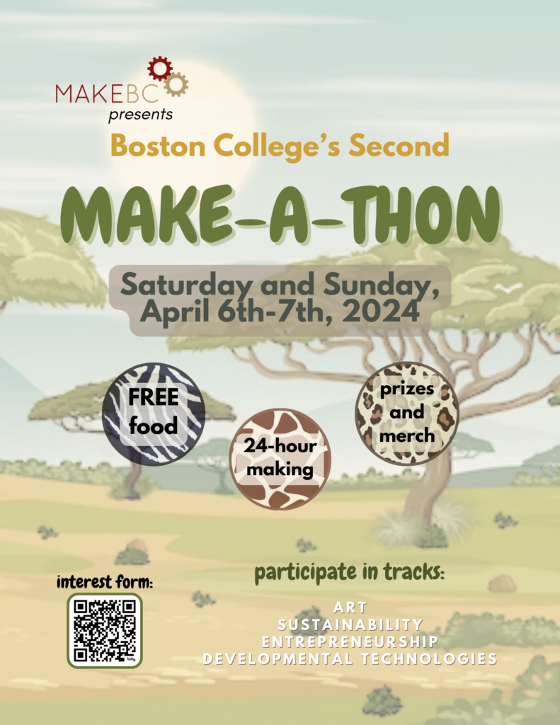 Boston College's Second Make-A-Thon flyer