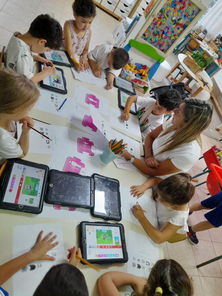 Students playing with Scratchjr