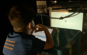 Child participating in Coding Brain study