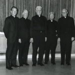 Group portrait of Jesuits at Jubilee Day of Boston College, 1973