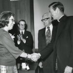 Father Monan with Dr. Mary J. Kinanne, April 23, 1976