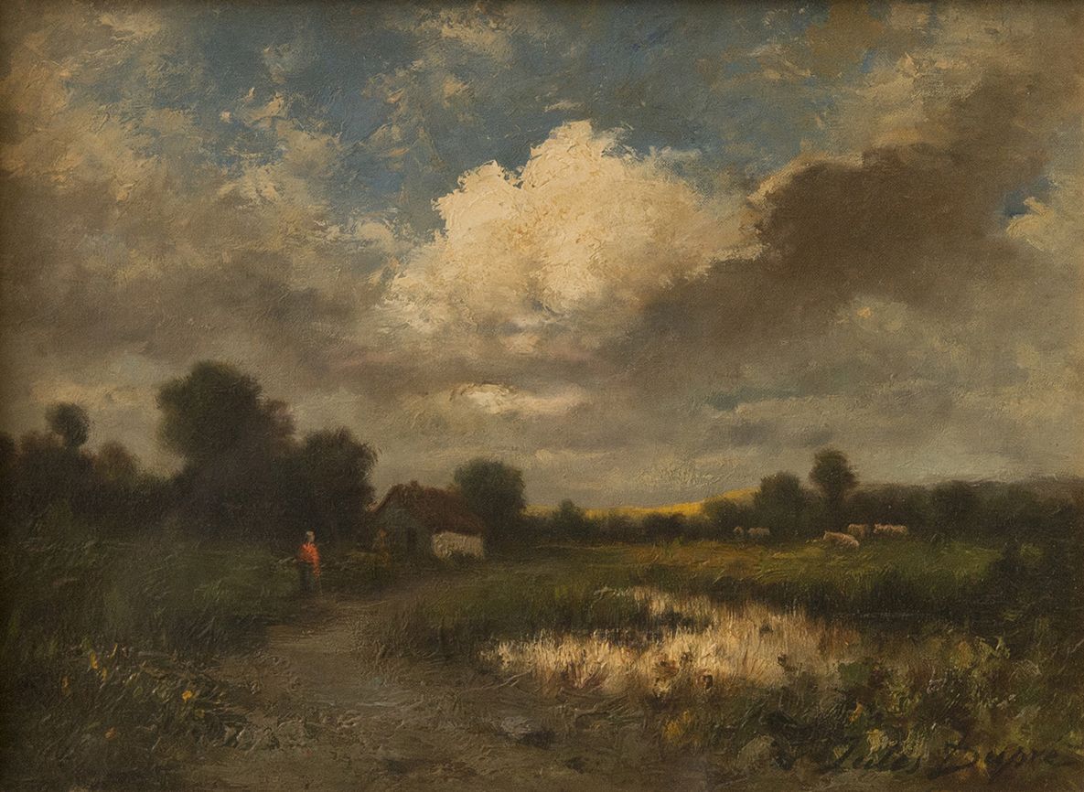 Landscape with Woman in Red