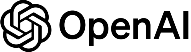 Hexagonal Open AI logo black and white